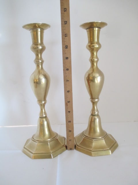 Pair of Brass Candle Sticks - 7