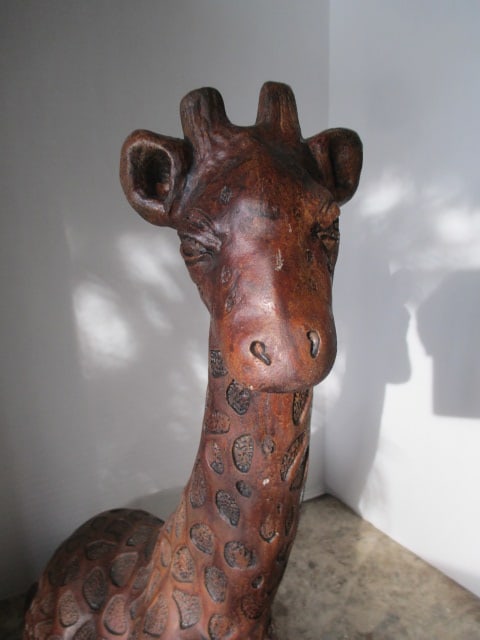 Heavy Sitting Giraffe Statue - 2