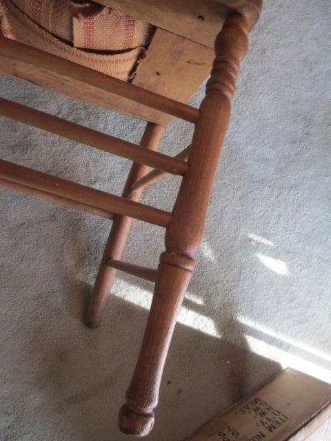 Two Antique Victorian Spindle Back Kitchen Chairs - 12