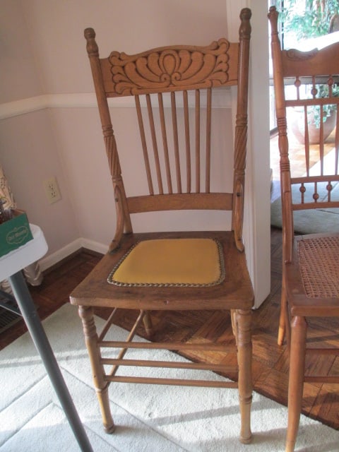 Two Antique Victorian Spindle Back Kitchen Chairs - 2
