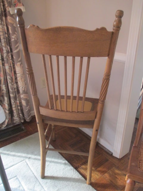 Two Antique Victorian Spindle Back Kitchen Chairs - 7
