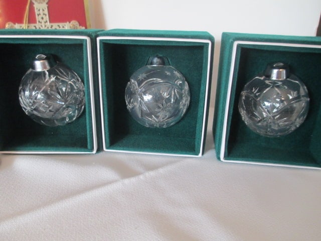 Five Lenox Porcelain Ornaments, Three Crystal Ball Ornaments, Two Reed&Barton - 9
