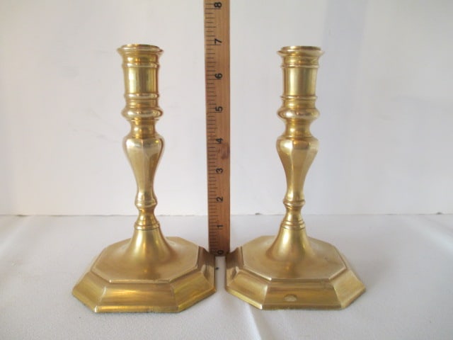 Pair of Brass Candle Sticks - 4
