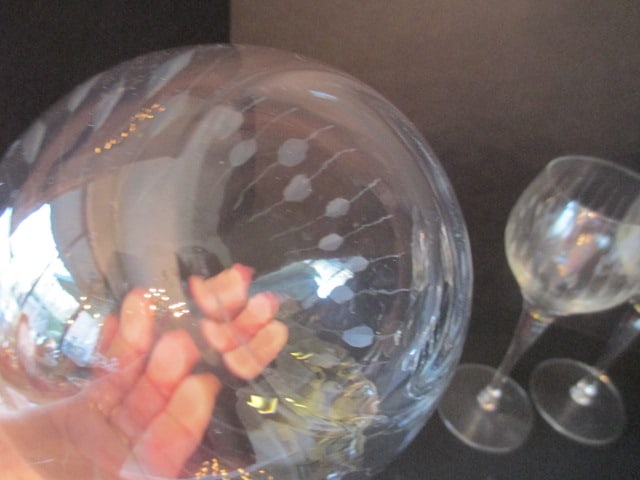 Etched Crystal Port Wine/Sherry Set - 4