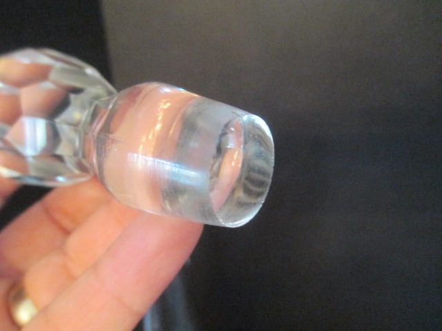 Engraved Decanter and Five Diamond Point High Ball Glasses - 4