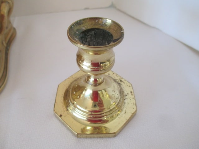 Baldwin Brass Candle Holder, Trinket Box, Two Small Bells and Centerpiece Planter - 3