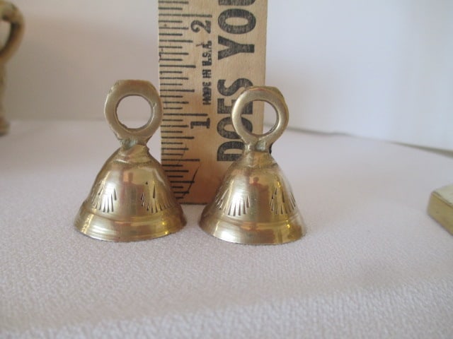 Baldwin Brass Candle Holder, Trinket Box, Two Small Bells and Centerpiece Planter - 5