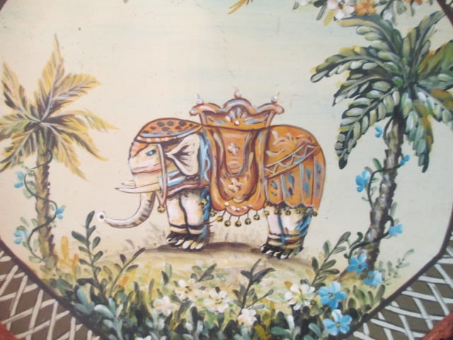 Handpainted "Coconut Safari" Charger with Brass Easel - 2