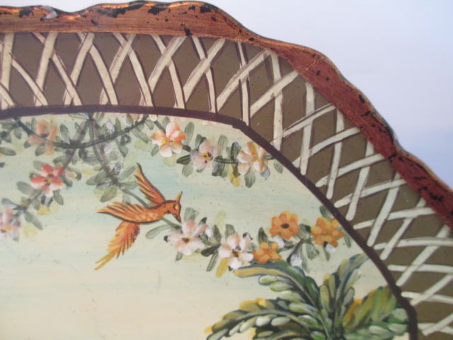 Handpainted "Coconut Safari" Charger with Brass Easel - 3