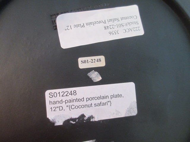 Handpainted "Coconut Safari" Charger with Brass Easel - 4