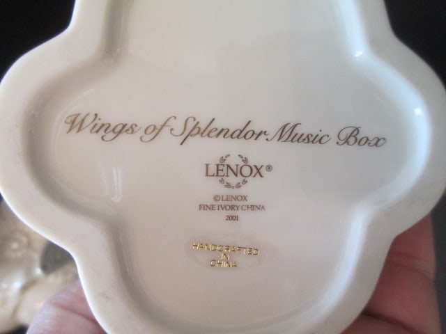 Gold Tone Mirrored Vanity Tray, Lenox Butterfly Musical Trinket Box, - 11