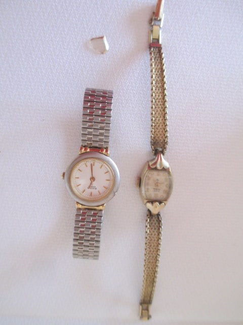 Vintage Bulova Ladies Wrist Watch, Elgin DeLuxe Gold Filled Watch and: 14K Gold Floated 