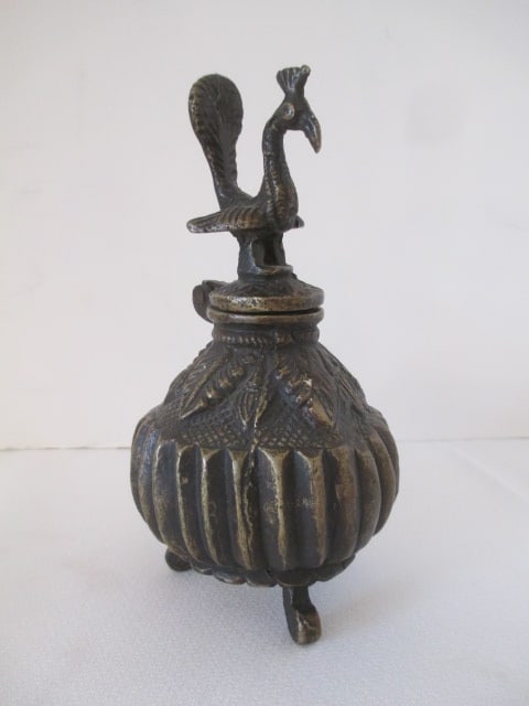 Cast Bronze Footed Inkwell (1 of 5)