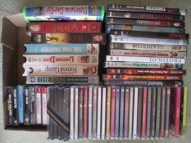 Entertainment Media Grouping-DVD Movies, Music CDs, Cassette Tapes and VHS Movies (1 of 7)