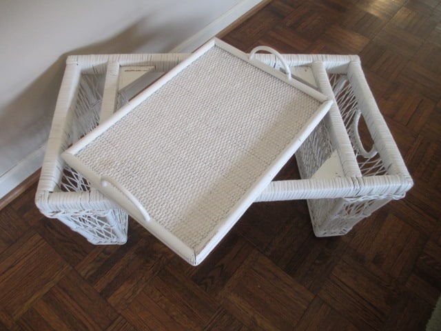 White Wicker Breakfast in Bed Tray - 4