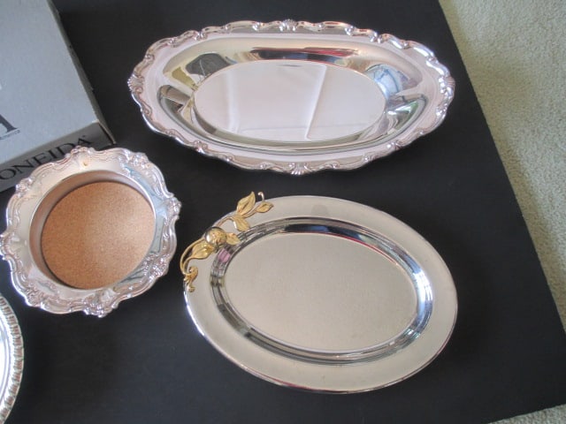 Silverplate Trays, Bowl and Wine Coaster - 4