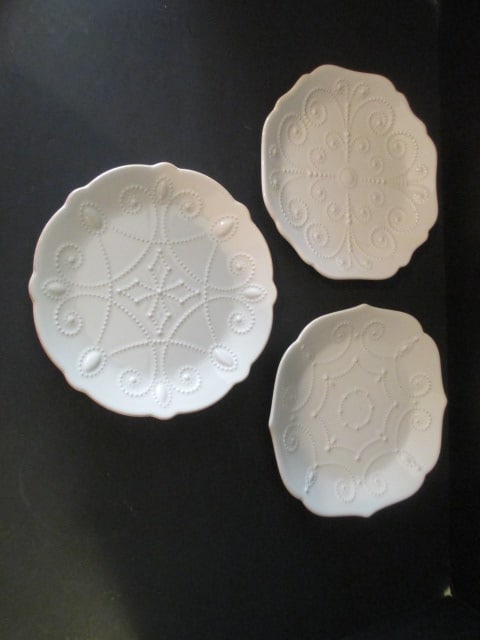 Three Lenox "French Perle" Salad/Dessert Plates: 7 1/2" dia 