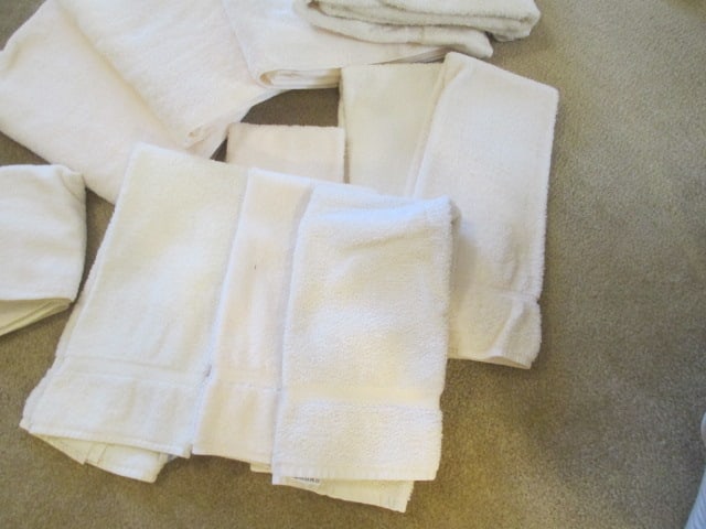 Grouping of Nice Cream Color Bath Towels, Hand Towels and Wash Clothes - 3