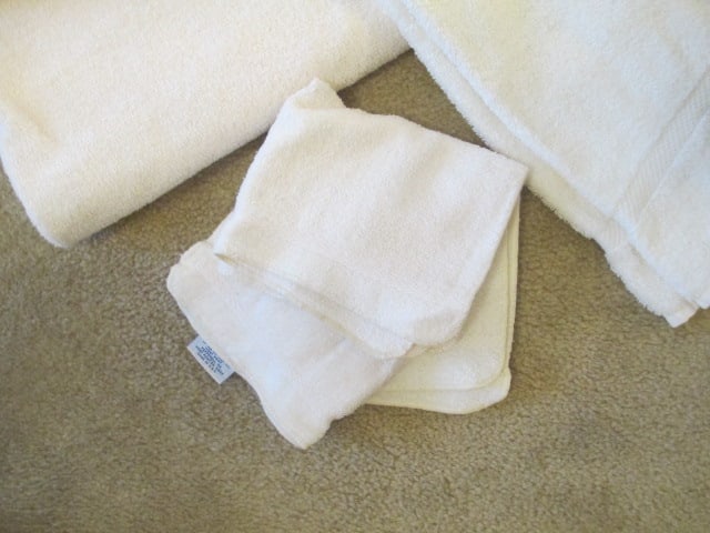 Grouping of Nice Cream Color Bath Towels, Hand Towels and Wash Clothes - 4