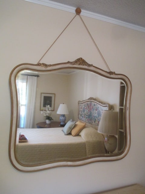 Handpainted Gold Gilt Victorian Beveled Mirror (1 of 7)