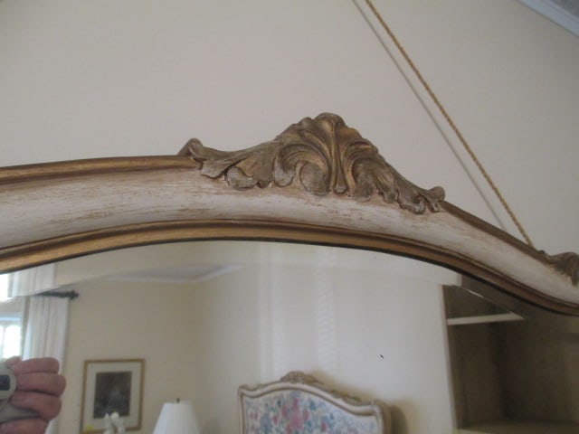 Handpainted Gold Gilt Victorian Beveled Mirror - 3