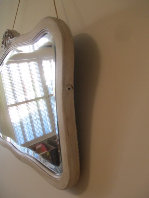 Handpainted Gold Gilt Victorian Beveled Mirror - 4