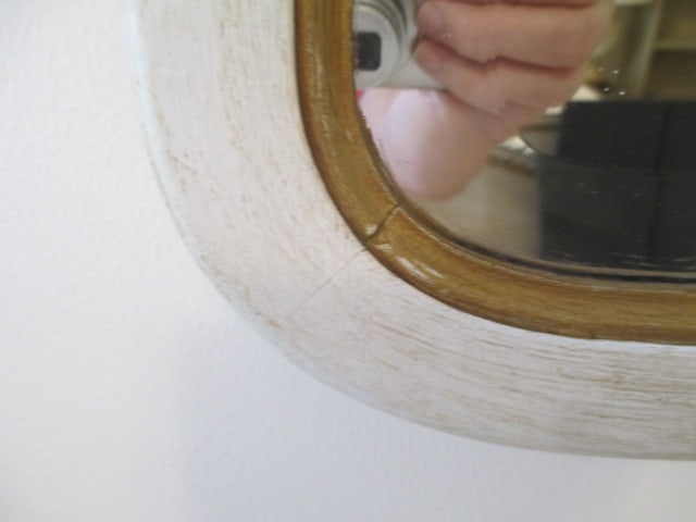 Handpainted Gold Gilt Victorian Beveled Mirror - 5