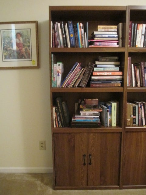 Walnut Woodgrain Finish Display Bookcase (1 of 4)