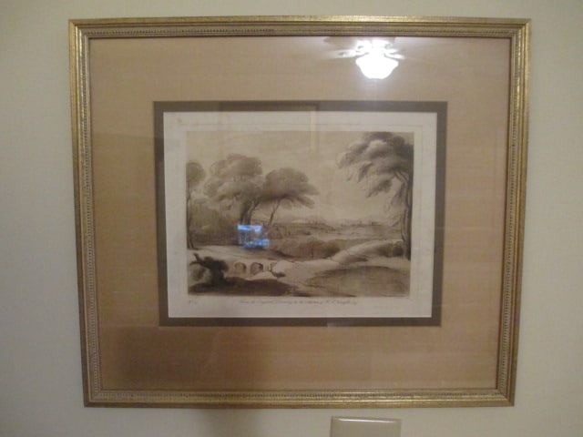Richard Earlom after Claude Lorrain "No. 17 from Liber Veritatis Vol. III, 1802": Print from Etching. Framed and matted 20 3/4" x 18 1/4" 
