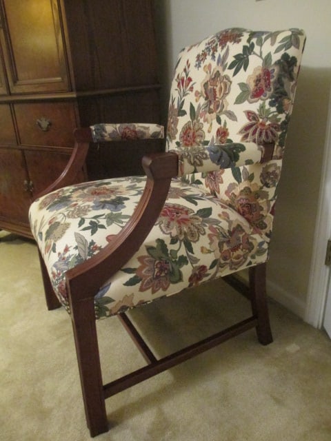 Custom Upholstered Wood Arm Chair - 4