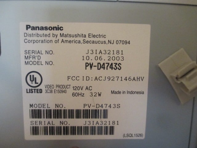 Panasonic PV-D4743S VHS/DVD Combination Player with Remote - 7