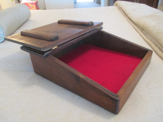 Pine Hand Made Slant Top Valet Dresser Box - 3