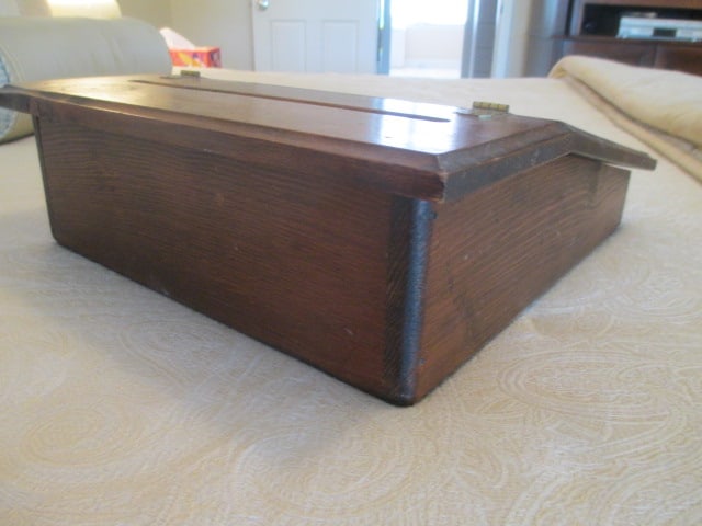 Pine Hand Made Slant Top Valet Dresser Box - 4