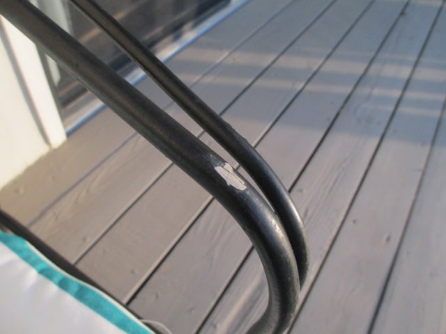 Black Metal Mesh Barrel Back Bench and Round Coffee Table - 12