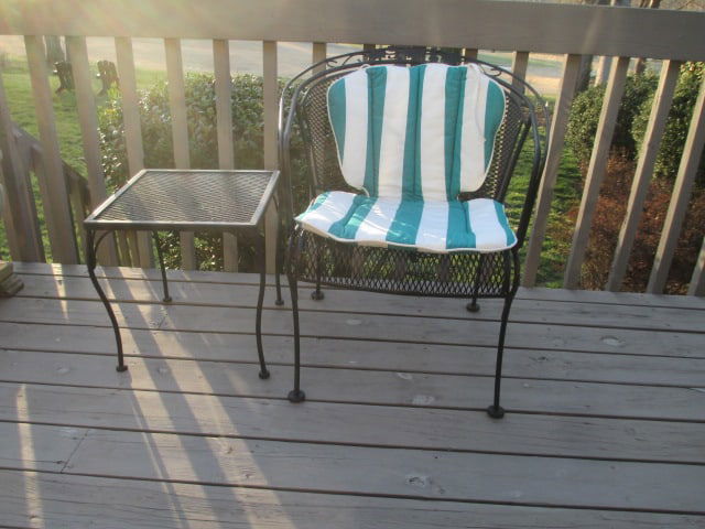 Black Metal Mesh Barrel Back Arm Chair and Square Side Table (1 of 13)