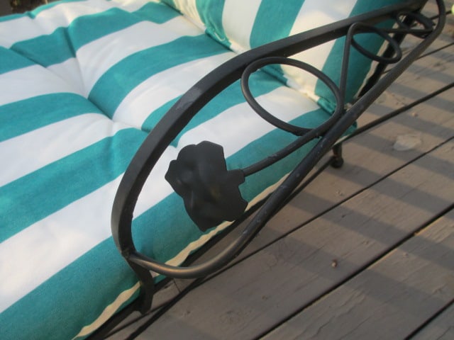 Black Wrought Iron Arm Chair - 4