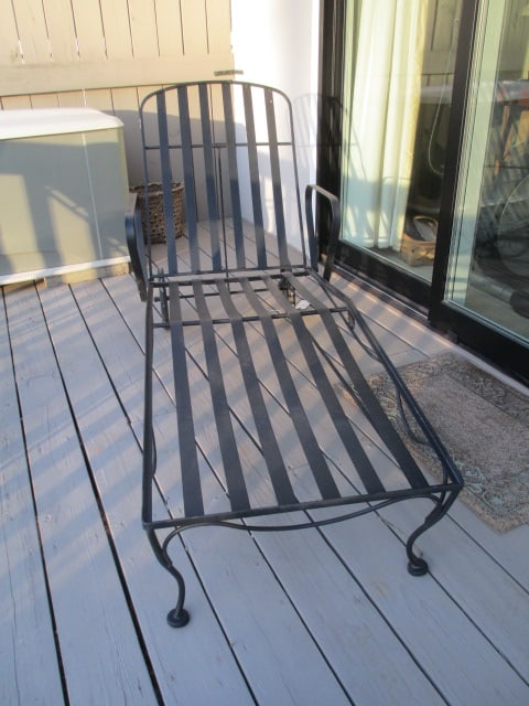 Black Wrought Iron Reclining Lounge Chair - 2