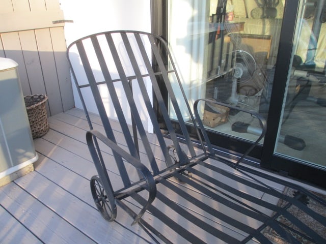 Black Wrought Iron Reclining Lounge Chair - 4