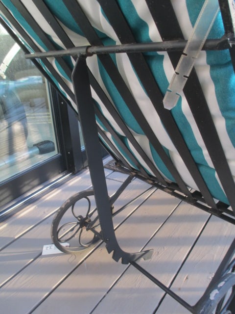 Black Wrought Iron Reclining Lounge Chair - 5