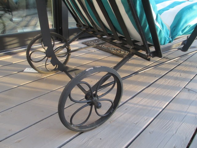 Black Wrought Iron Reclining Lounge Chair - 6