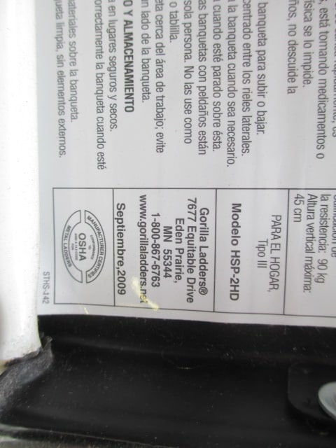 Gorilla Ladders Easy-Reach Model HSP-2HD Folding Step Stool - 5