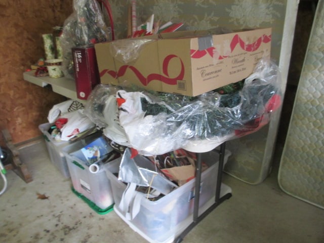 Holiday Decorations-Totes of Ornaments, Wrapping Supplies, Wreaths, Easter Baskets, (1 of 14)