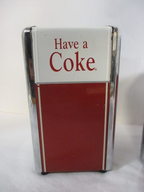 2 Coca-Cola Metal Diner Napkin Dispensers - 2