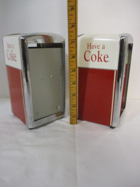 2 Coca-Cola Metal Diner Napkin Dispensers - 6