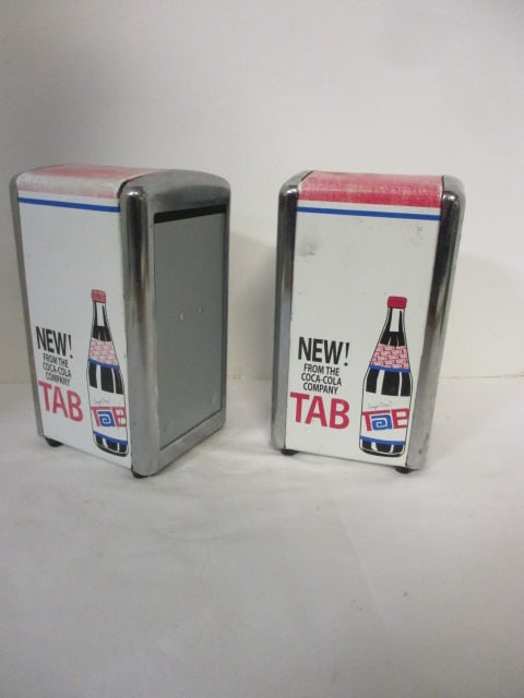 2 Tab Metal Diner Napkin Dispensers: 7 1/2" inch, fading and wear 