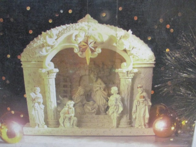 Holiday by Kirklands "Nativity Scene" Lighted Bisque Sculpture in Original Box - 2