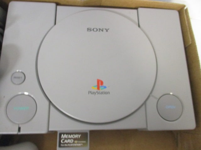 Vintage Sony PlayStation 1 Video Game Console, 2 Controllers, 3 Game Disks, - 5