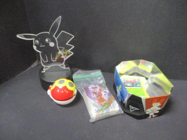 Pokemon Cards, Light-Up Sculpture, and Toy: see pictures and preview for selection and condition 