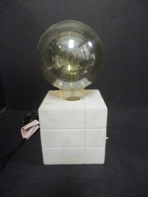 Contemporary Modern Style Cube Lamp with Edison LED Bulb: 10"h 