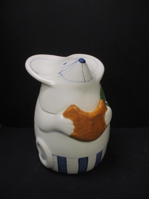 Laurie Gates Los Angeles Pottery "Give a Mouse a Cookie" Style Cookie Jar: 10 1/4"h 